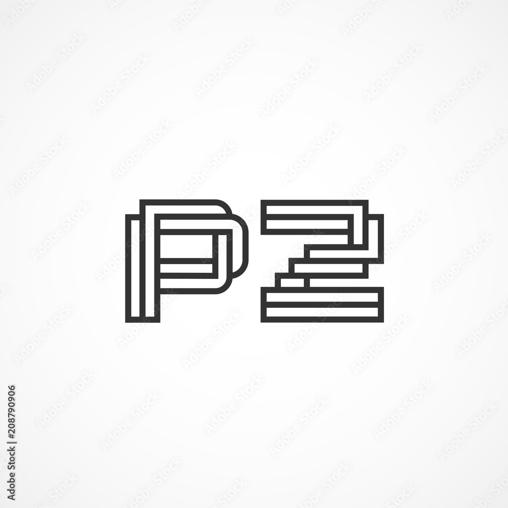 Initial Letter PZ Logo Vector Design