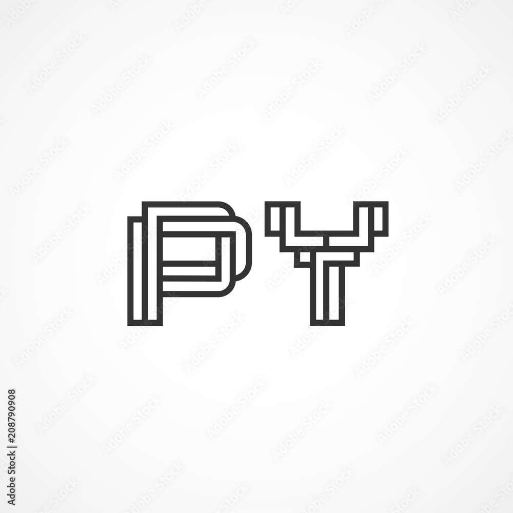 Initial Letter PY Logo Vector Design Initial Letter PY Logo Vector Design