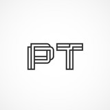 Initial Letter PT Logo Vector Design