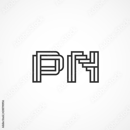 Initial Letter PN Logo Vector Design
