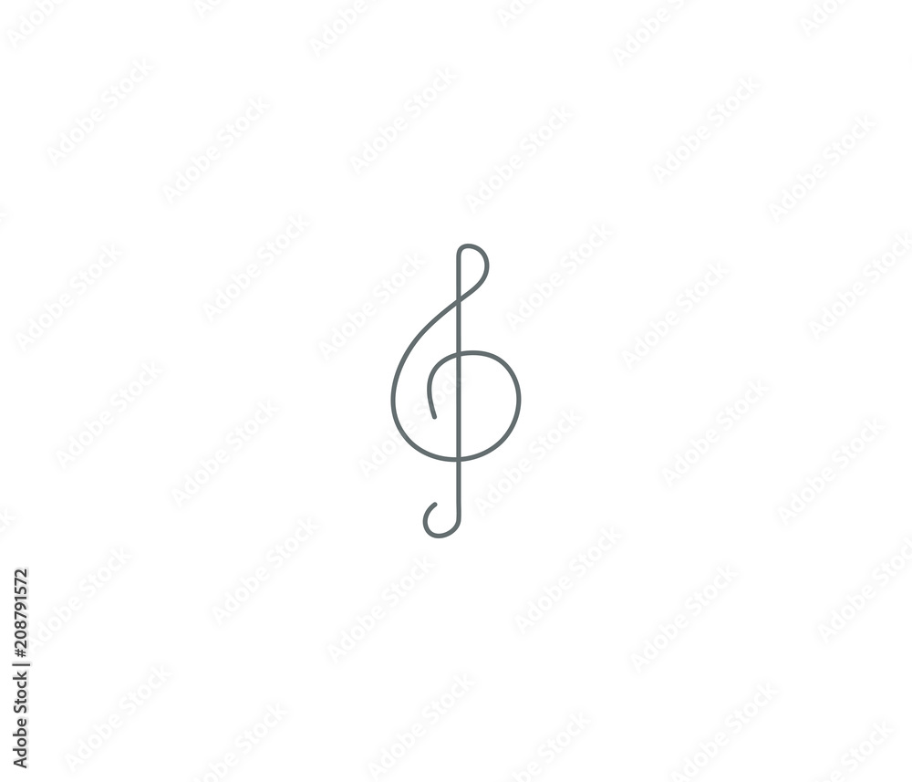 Modern music related sign, music icon Modern music related sign, music icon