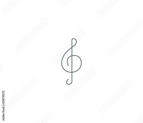 Modern music related sign, music icon 