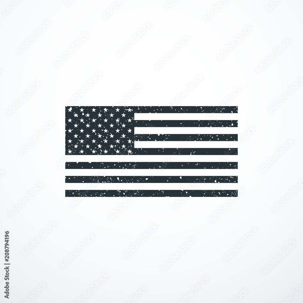 Vector grunge monochrome USA flag Vector grunge monochrome USA flag