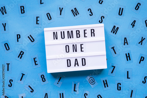 Father's Day lightbox message on a blue background