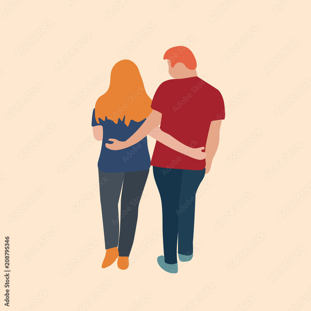 Man and woman walking. Man and woman walking.