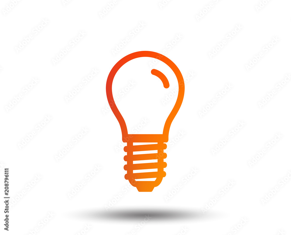 Light bulb icon. Lamp E14 screw socket symbol. Led light sign. Blurred gradient design element. Vivid graphic flat icon. Vector Light bulb icon. Lamp E14 screw socket symbol. Led light sign. Blurred gradient design element. Vivid graphic flat icon. Vector