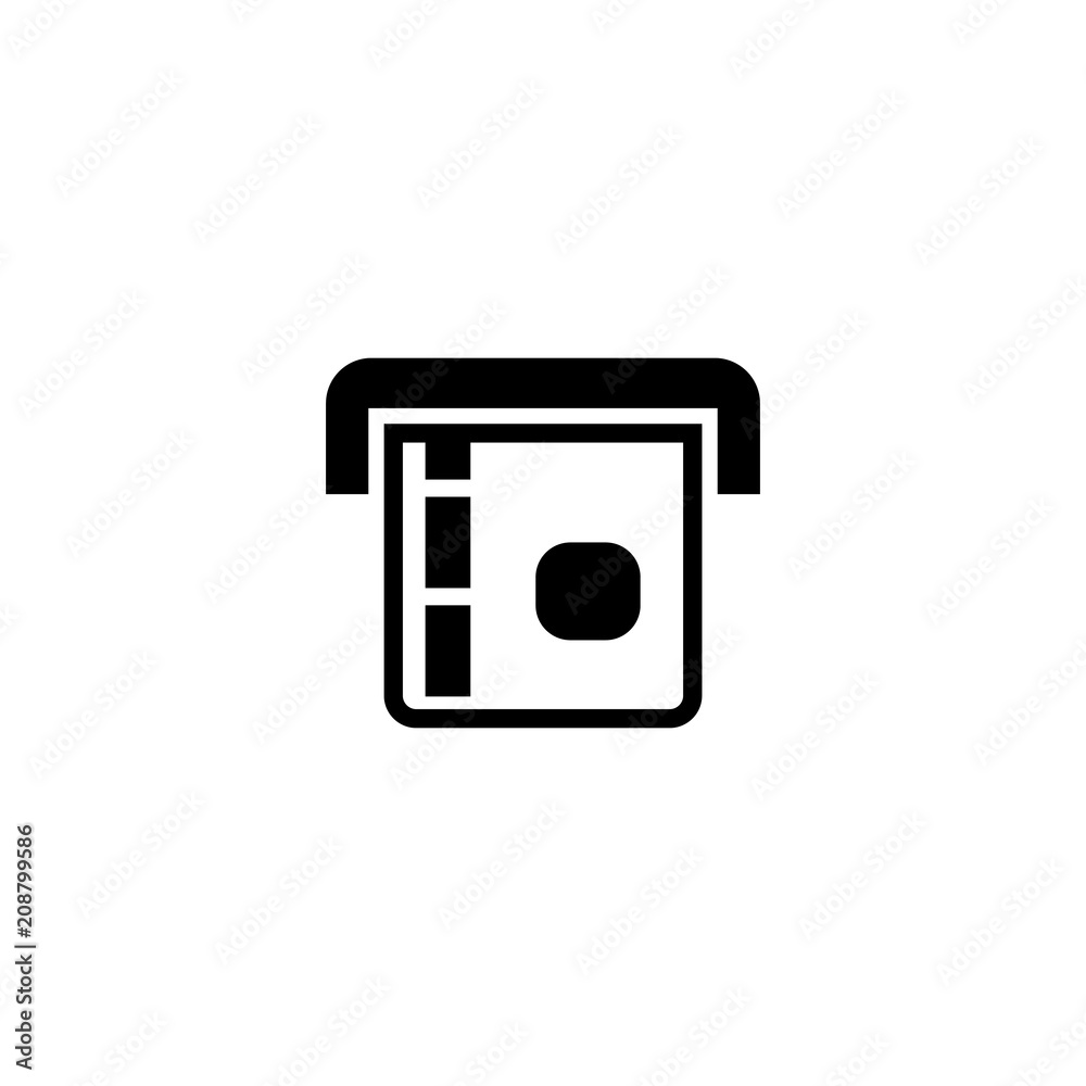 Atm Card Slot. Flat Vector Icon. Simple black symbol on white background Atm Card Slot. Flat Vector Icon. Simple black symbol on white background