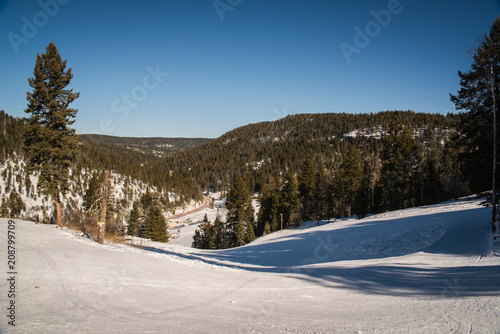 Snowy, mountain, landscape view in Cloudcroft, New Mexico.  photo