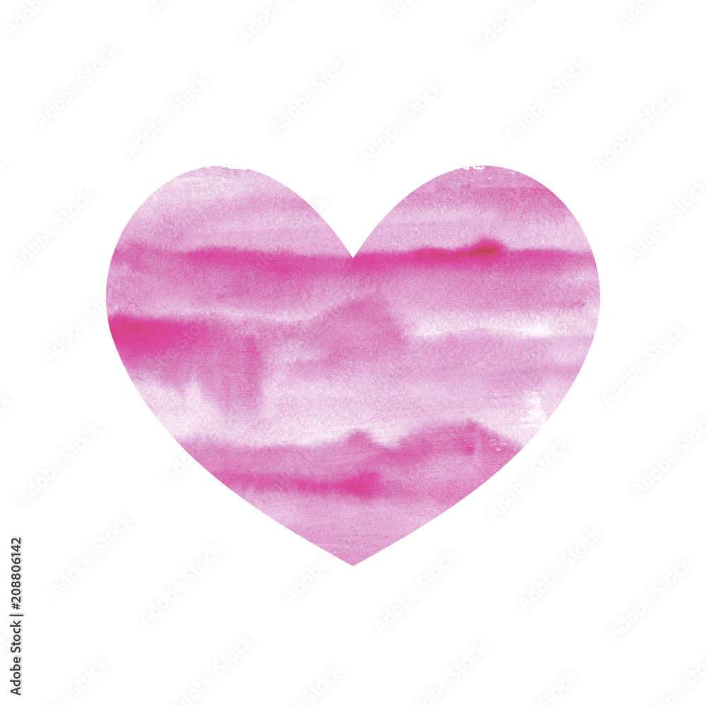 Pink watercolor heart Watercolor paint texture