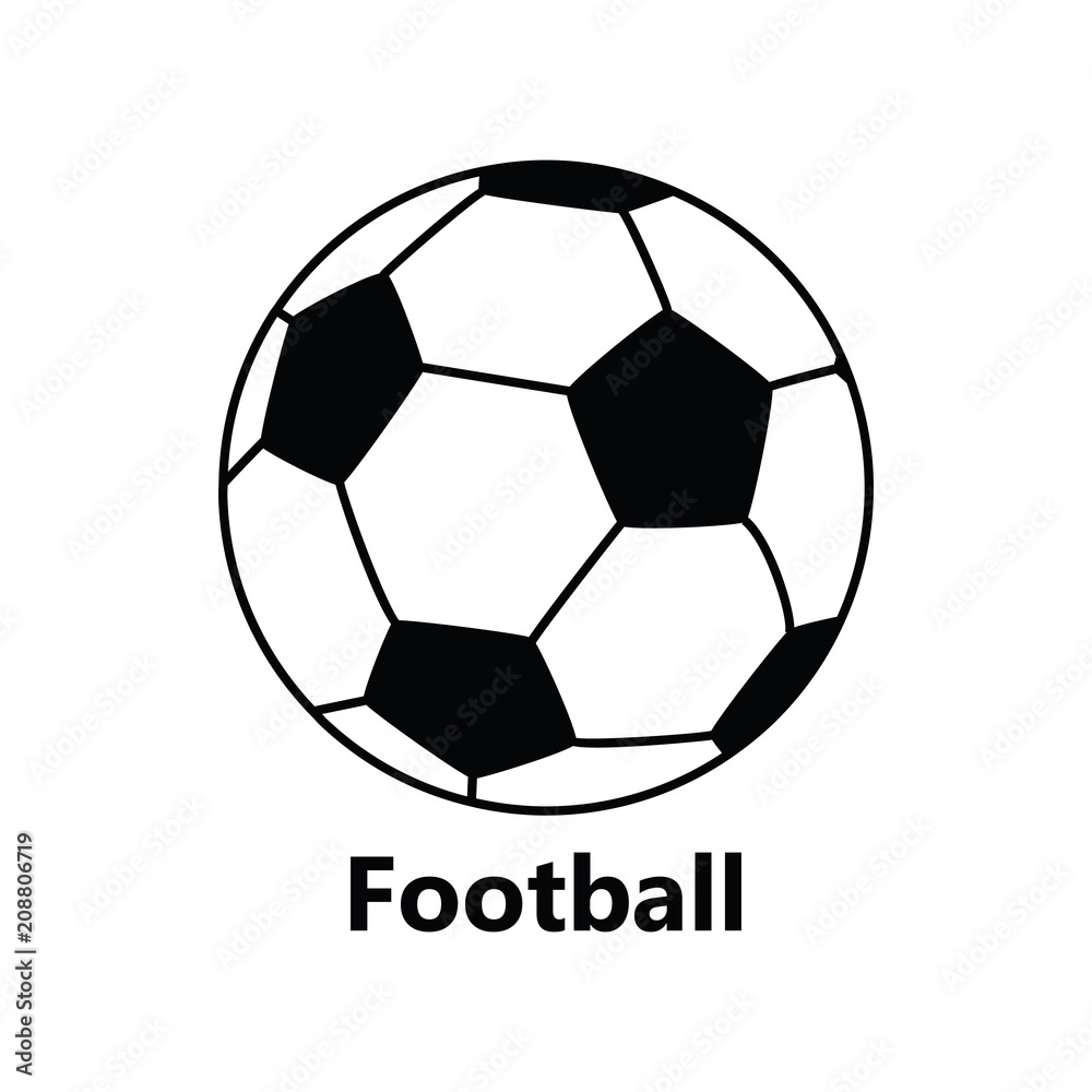 Ball icon black on white background football title Ball icon black on white background football title