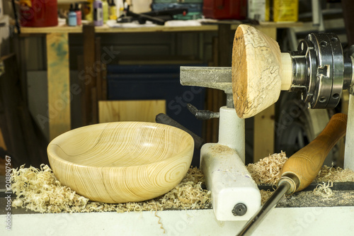 Lathe Wood Turning - Finished Pine Bowl