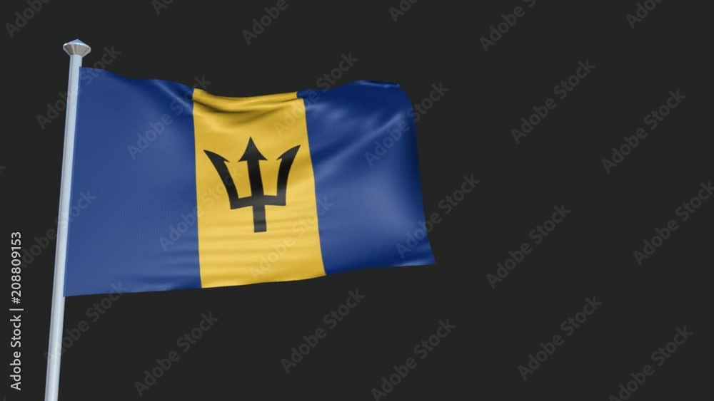 Loopable 3D flag animation of Barbados with Alpha Channel and Transparency for your Project.