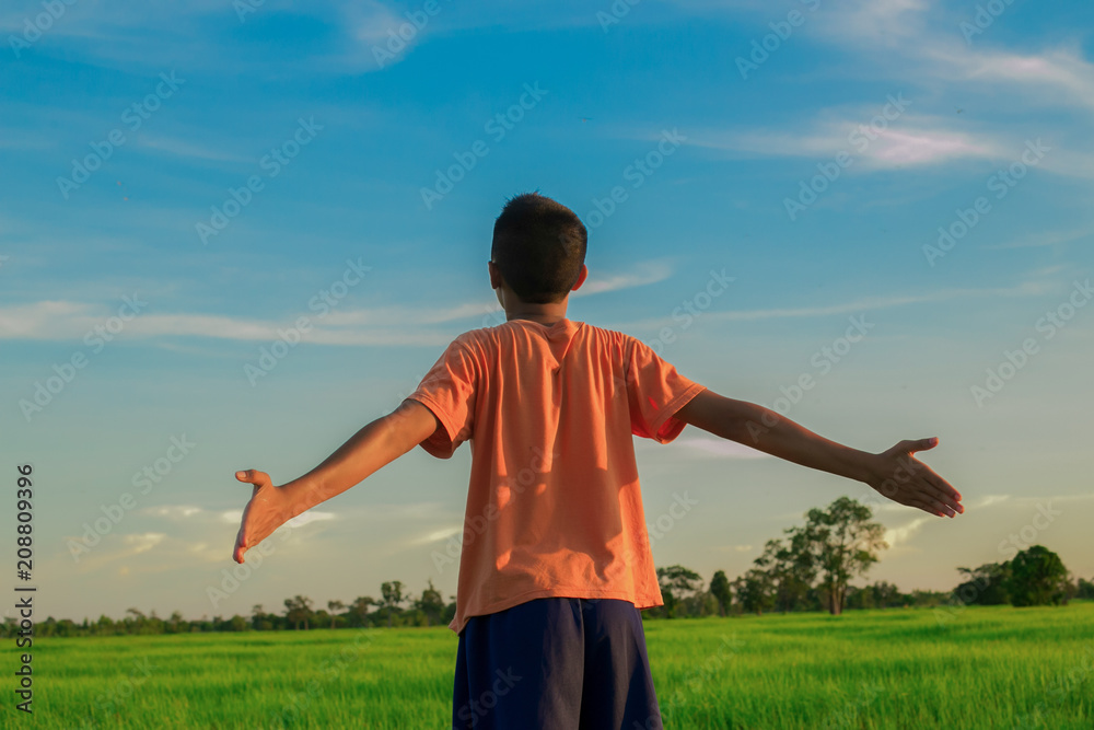 Boy in view the nature of the field. Boy in view the nature of the field.