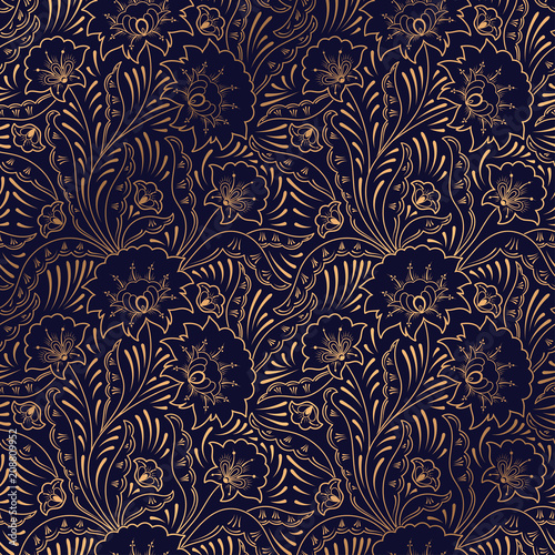 Luxury background vector. Floral royal pattern seamless. Indian design for yo...