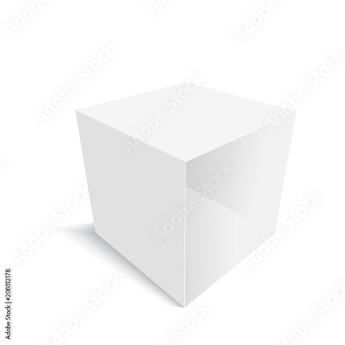 Blank of opened cardboard box. Vector.