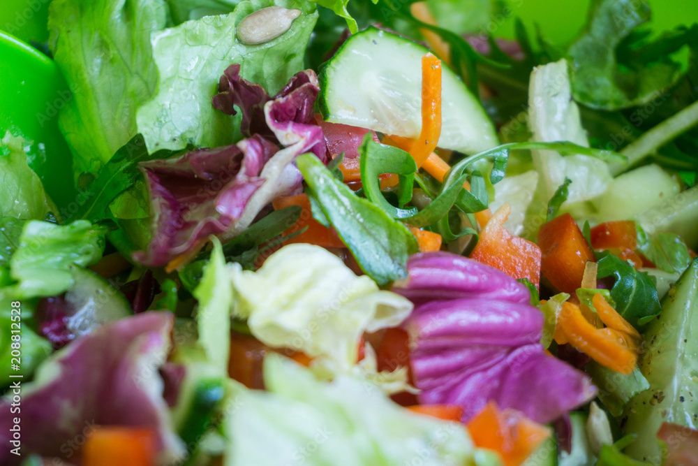 Fresh mixed salad with different vegetables for healthy vegetarian food Fresh mixed salad with different vegetables for healthy vegetarian food