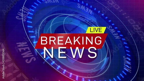global earth rotating Digital World News Studio Background for news report and breaking news