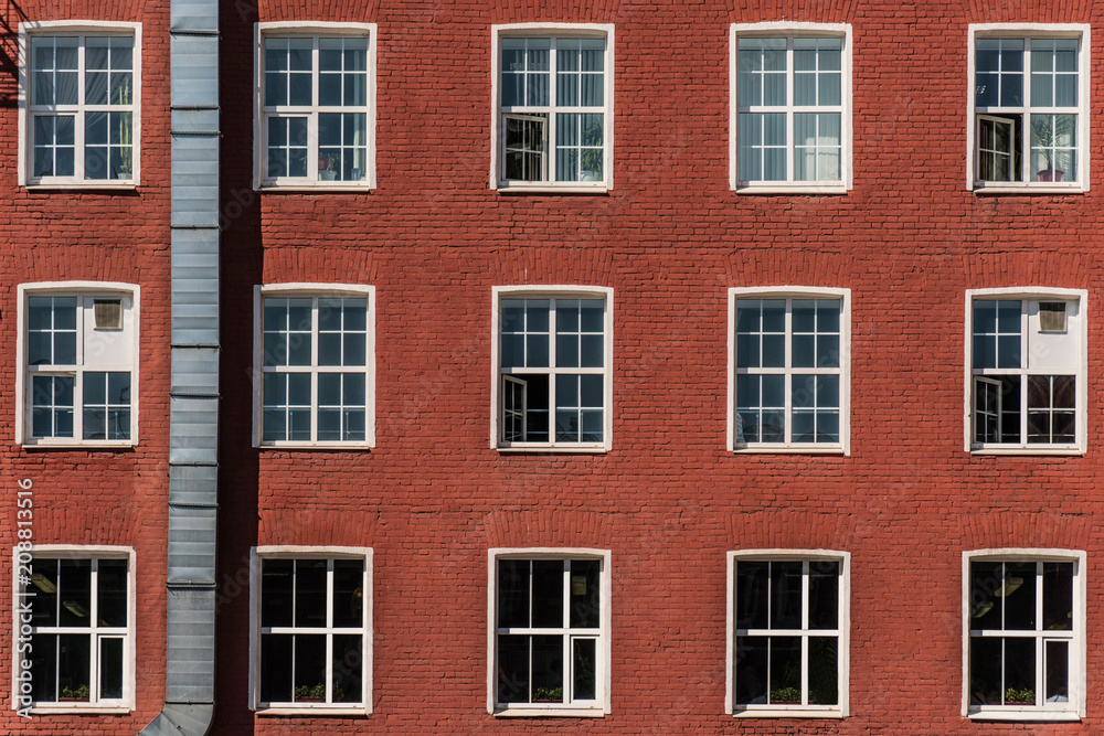 Building with windows made of red brick