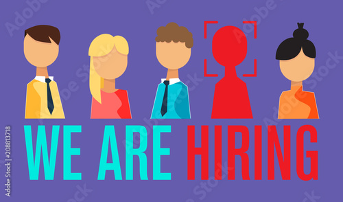 choosing the talented person for hiring, we are hiring flat vector illustration