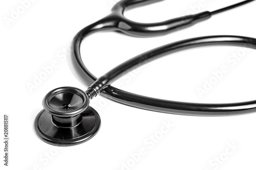 A black stethoscope isolated