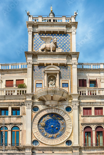 St Mark's Clocktower, iconic landmark in Venice, Italy photo