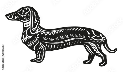 Ethnic ornamented dog © Iuliia