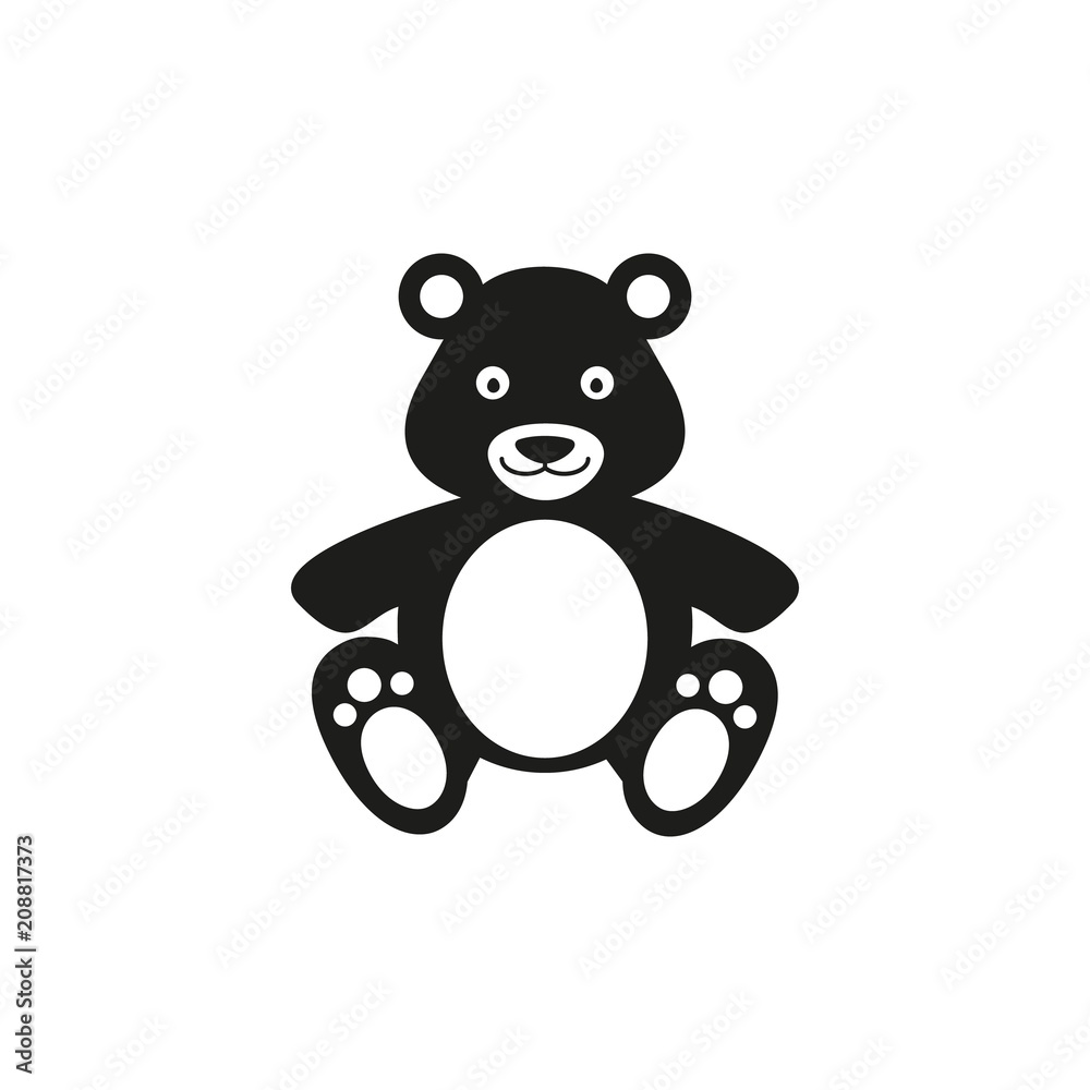 Bear present toy icon Bear present toy icon
