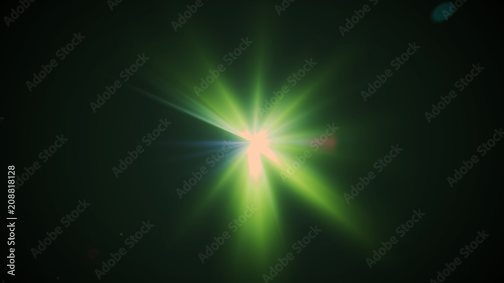 Obraz premium Real Lens Flare Shot in Studio over Black Background. Easy to add as Overlay or Screen Filter Photos