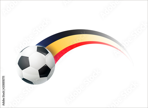 Football with Belgium national flag colorful trail. Vector illustration design for soccer football championships  tournaments  games. Element for invitations  flyers  posters  cards   banners.