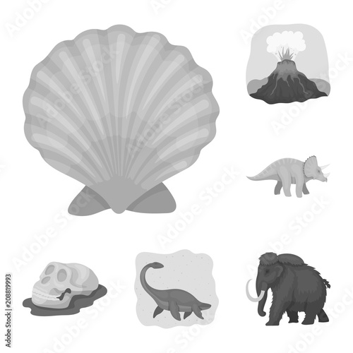 Different dinosaurs monochrome icons in set collection for design. Prehistoric animal vector symbol stock web illustration.