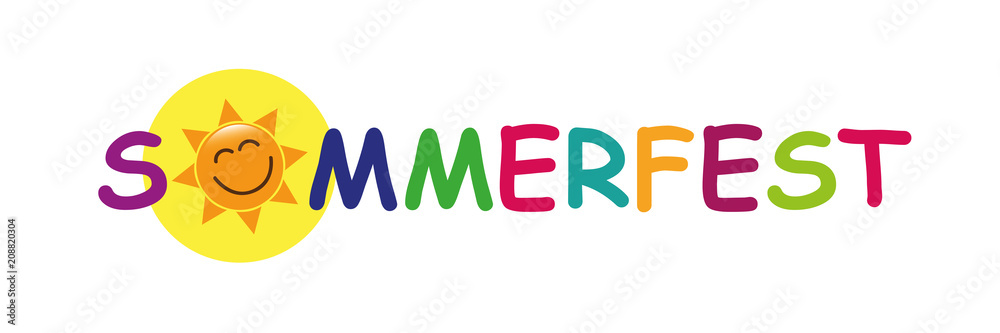 sommerfest bunter schriftzug Stock Vector | Adobe Stock