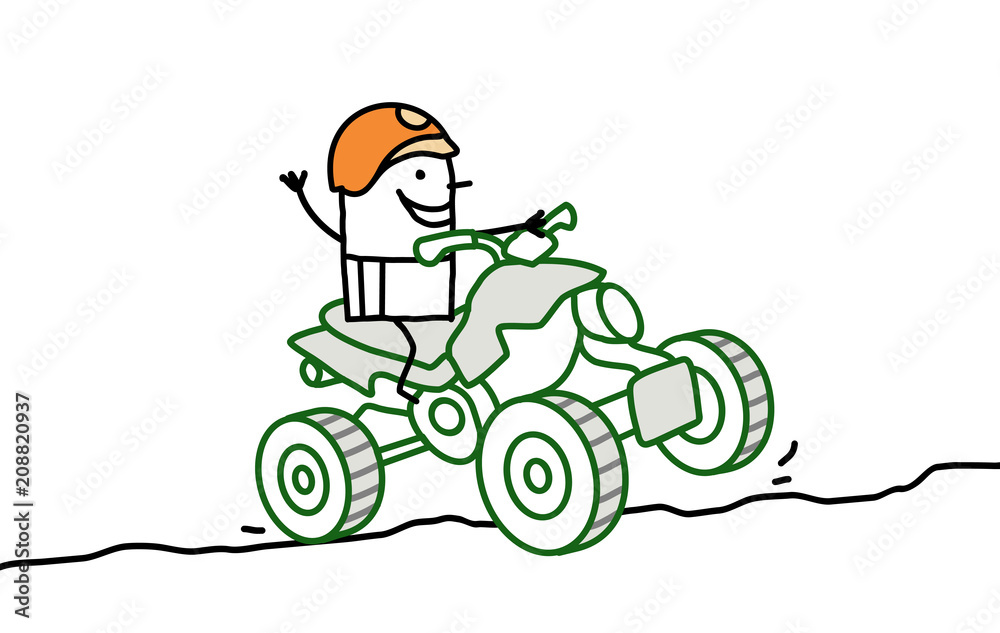 Cartoon hammy man on quad Cartoon hammy man on quad