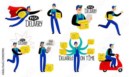 Cartoon delivery courier