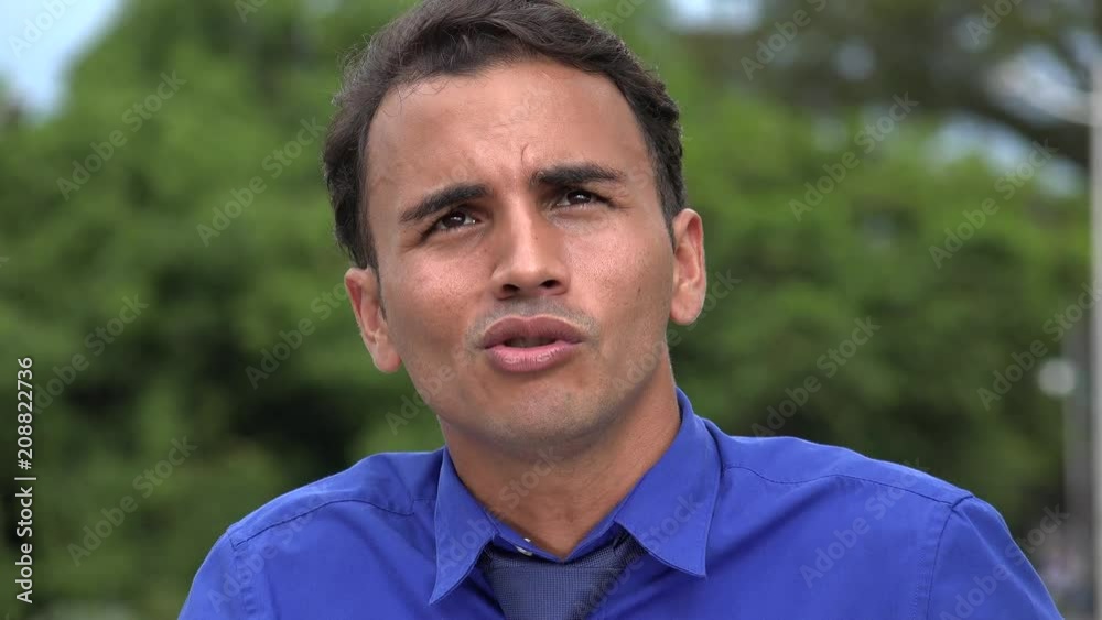 Hispanic Business Man Pleading And Talking Hispanic Business Man Pleading And Talking