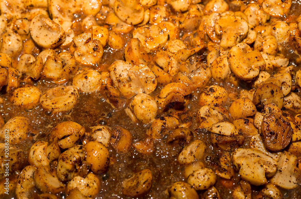 ready fried stewed mushrooms spices curry pattern culinary base background ready fried stewed mushrooms spices curry pattern culinary base background