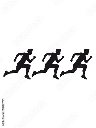3 freunde team crew sport rennen sprinten schnell ausdauer training joggen laufen mann walken wettrennen fitness cool