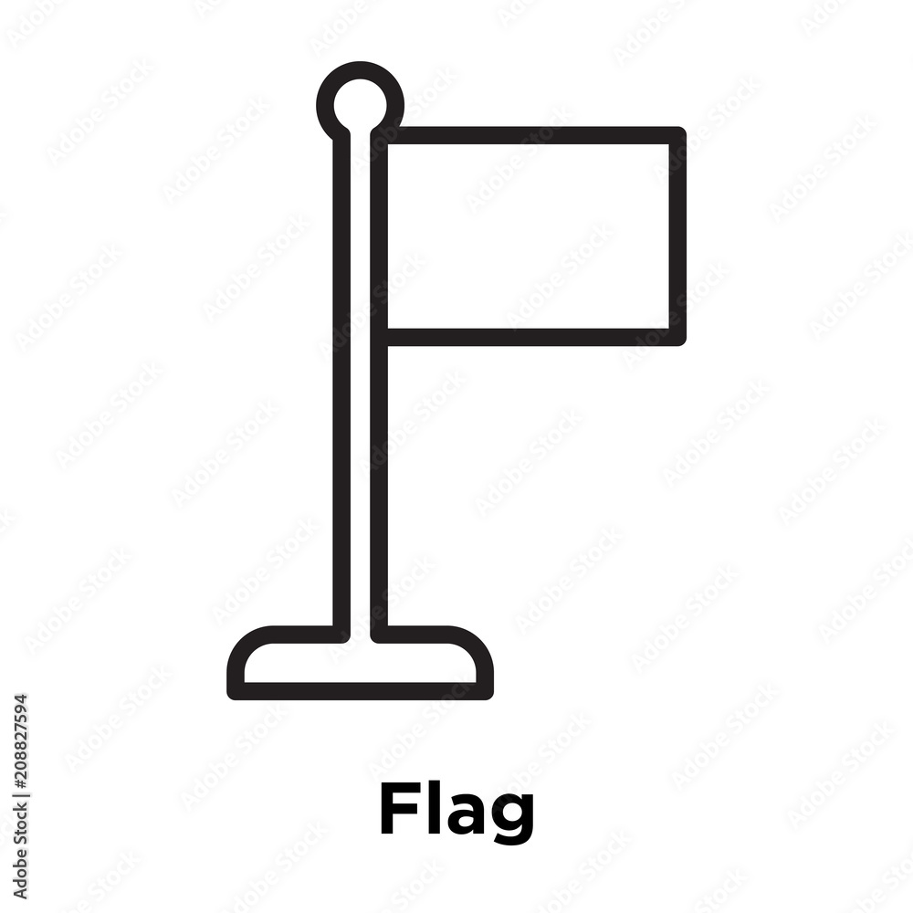 Flag icon vector sign and symbol isolated on white background, Flag logo concept, outline symbol, linear sign Flag icon vector sign and symbol isolated on white background, Flag logo concept, outline symbol, linear sign