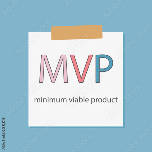 MVP minimum viable product written in a notebook paper- vector illustration