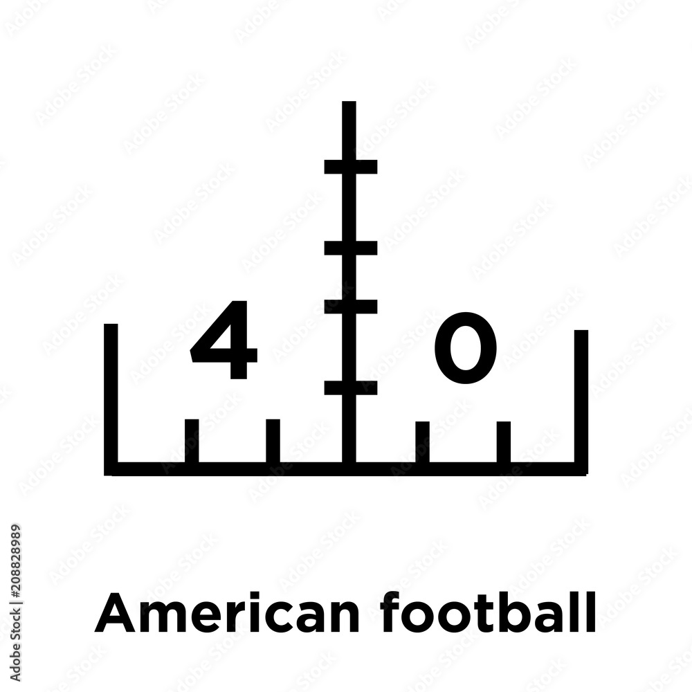 American football scores numbers icon vector sign and symbol isolated on white background, American football scores numbers logo concept, outline symbol, linear sign