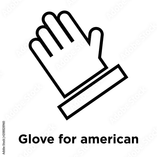 Glove for american football player icon vector sign and symbol isolated on white background, Glove for american football player logo concept, outline symbol, linear sign