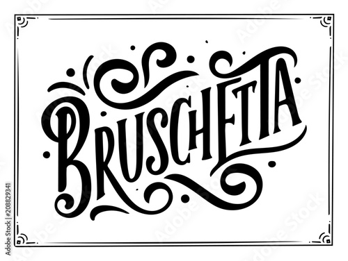 Italian food menu - names of dish. Lettering phrase for your design, stylized drawing, hand drawn composition.