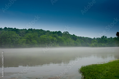 Mist rises from the surface of Spring River