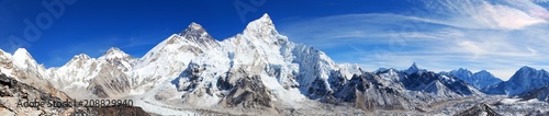 Mount Everest and Khumbu Glacier panorama