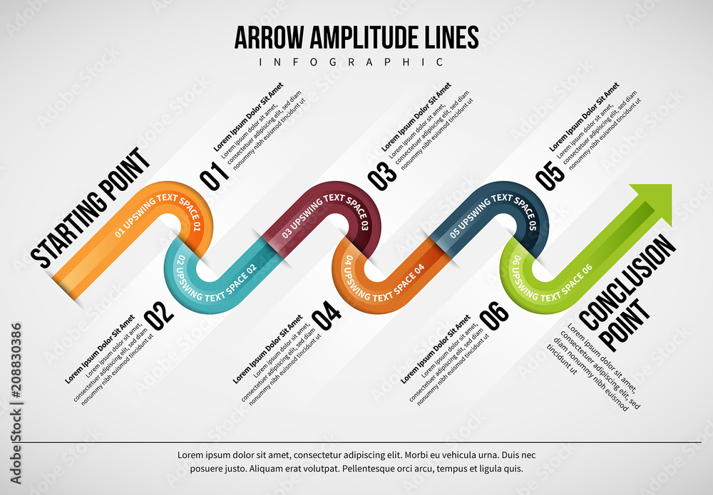 Zig-Zag Arrow Infographic Stock Template | Adobe Stock