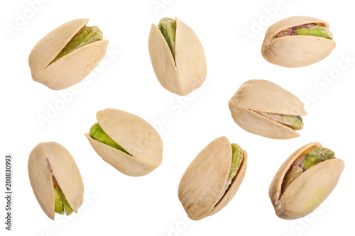 Wallpaper Mural Pistachios isolated on white background, top view. Flat lay Torontodigital.ca