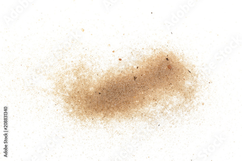 pile desert sand isolated on white background