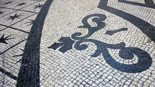 Lisbon pavement waves Handmade pavement (Calçada portuguesa) in Lisbon, Portugal. 