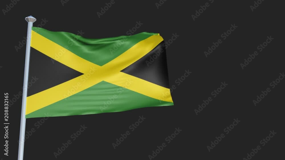 Loopable 3D flag animation of Jamaica with Alpha Channel and ...