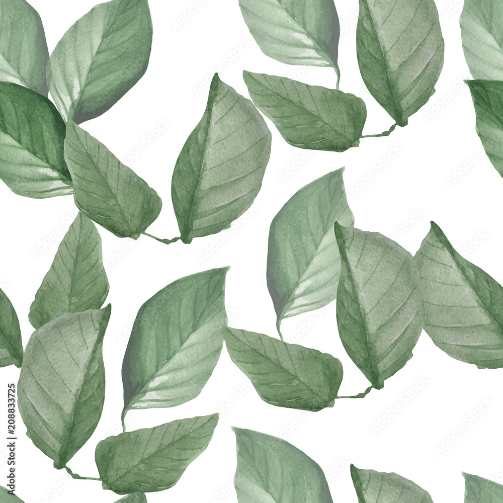 cherry green leaves watercolor seamless pattern cherry green leaves watercolor seamless pattern