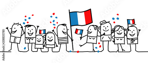 Fotografie, Tablou Cartoon people - national french day